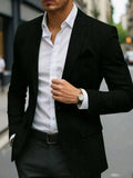Men's Blazer Jacket Blazer Fashion Casual Solid Colored Blazer Grey khaki black brown Tailored Fit Single Breasted Blazer Jacket