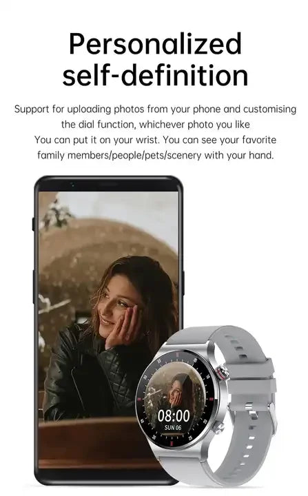 QW33 New Calling Original Smart Watch Men Full Touch Screen Sports Fitness Watch Is Suitable for Android Ios Smartwatch