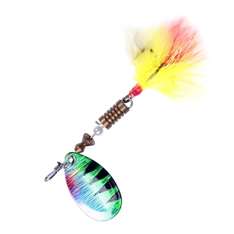 Hexakill 1 peça 4g 6g Spinner Spoon Isca de pesca de metal Wobbler CrankBaits Jig Isca de metal brilhante com lantejoulas para pesca de truta
