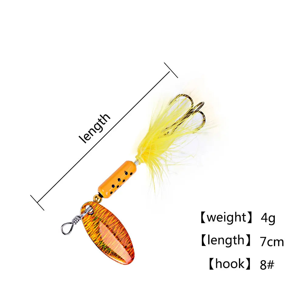 Hexakill 1 peça 4g 6g Spinner Spoon Isca de pesca de metal Wobbler CrankBaits Jig Isca de metal brilhante com lantejoulas para pesca de truta