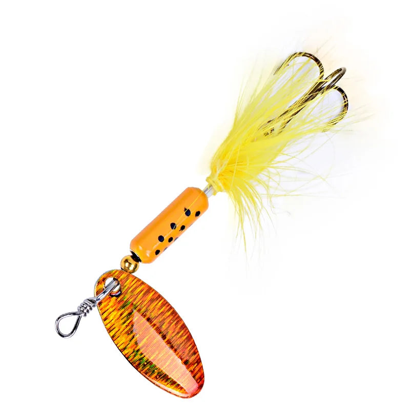Hexakill 1 peça 4g 6g Spinner Spoon Isca de pesca de metal Wobbler CrankBaits Jig Isca de metal brilhante com lantejoulas para pesca de truta