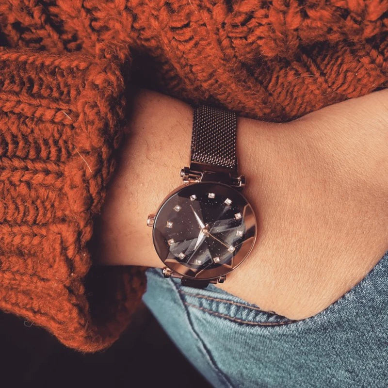 Relógio Feminino Magnético Personalizável a Quartzo – Fashion e Casual