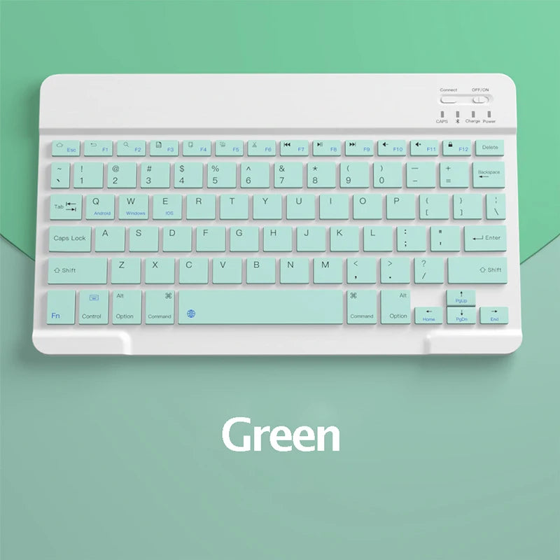 Teclado Bluetooth recarregável para tablet, celular e PC. Mini teclado sem fio portátil ultrafino de 10 polegadas para iPad e Xiaomi.