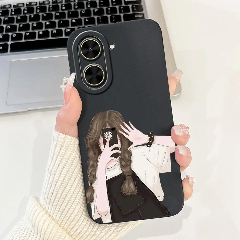 Capa para Xiaomi Redmi A5 4G PocoC71, nova capa moderna com pintura em tons de doce, capa de TPU macia e fosca para Xiaomi Poco C71 Redmi A5.