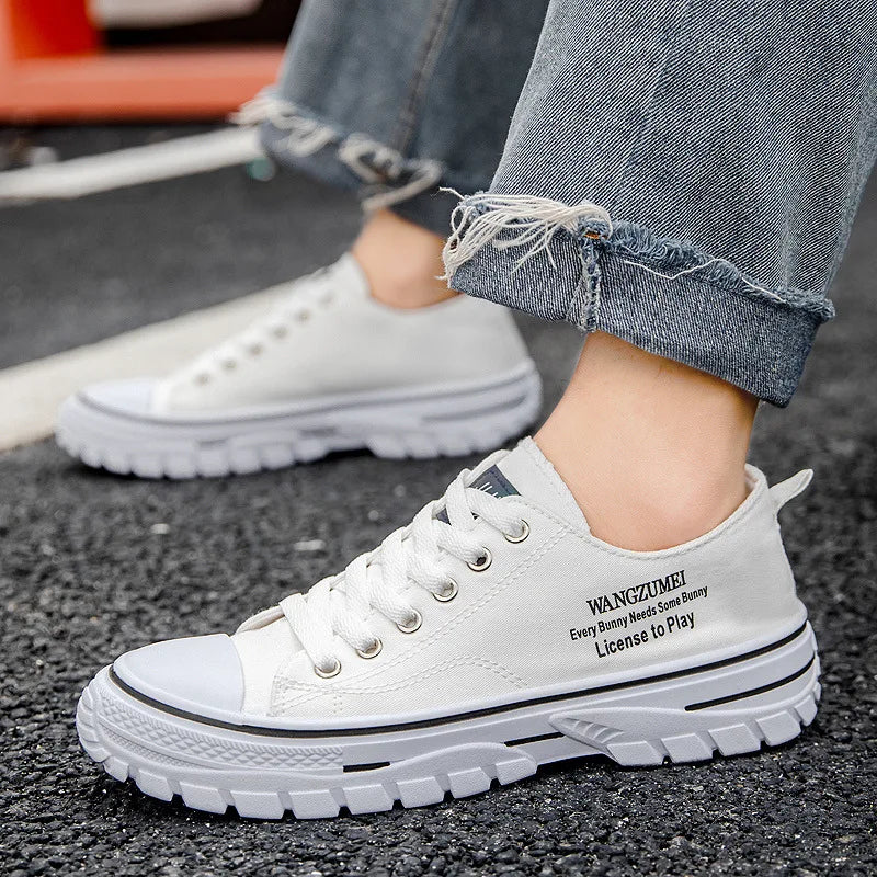 Shoes for Men Fashion Casual Canvas Mens Shoes Light Comfortable Walking Flats for Men Outdoor Tennis Sneakers Tenis Para Hombre