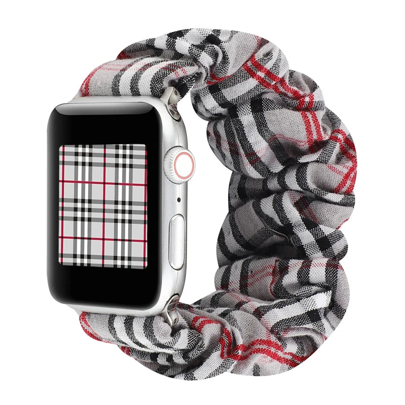 Hair Ring Creative strap For Apple Watch 38mm 40mm 41mm 42mm 44 45mm Elastic Fabric Watch band For iwatch Series 7 6 SE 5 4 3 2
