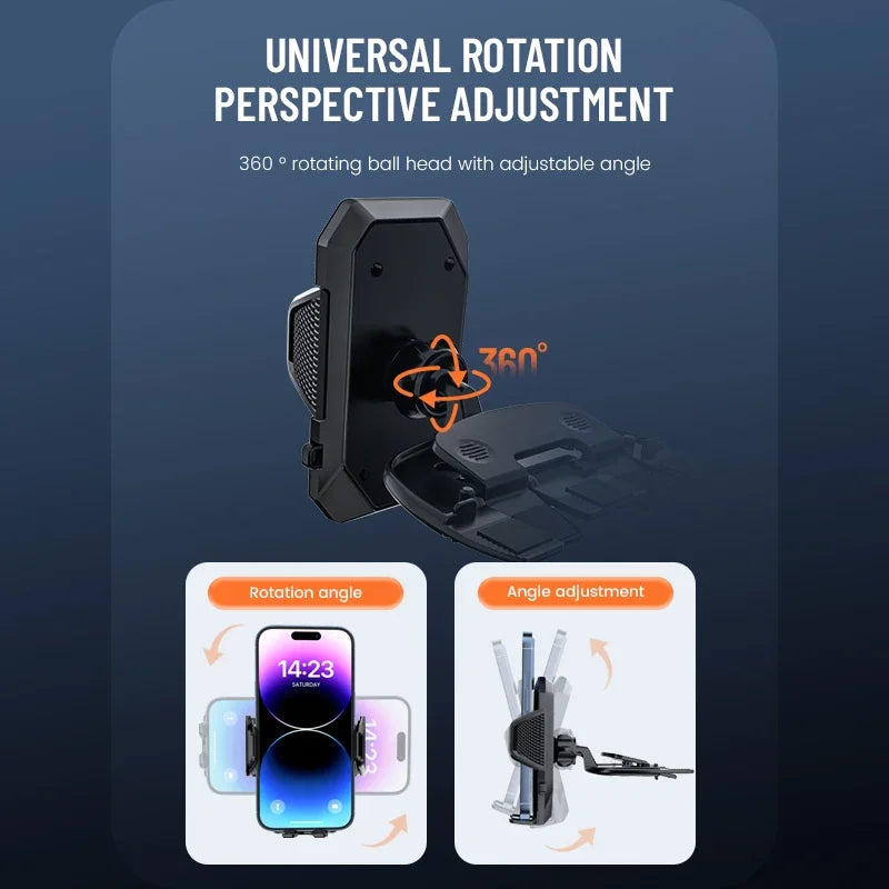 Novo suporte para celular veicular, compatível com e-commerce internacional, entrada para CD, trava automática e suporte para GPS.