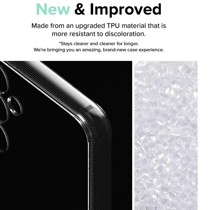 Capa ultrafina transparente de silicone TPU para Samsung Galaxy S24 Ultra, compatível com Samsung S24, S23, S22, S21 Ultra FE, A14, A34, A54 e 5G.