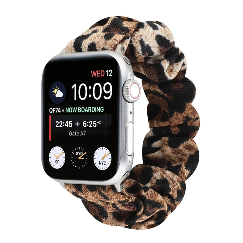Hair Ring Creative strap For Apple Watch 38mm 40mm 41mm 42mm 44 45mm Elastic Fabric Watch band For iwatch Series 7 6 SE 5 4 3 2