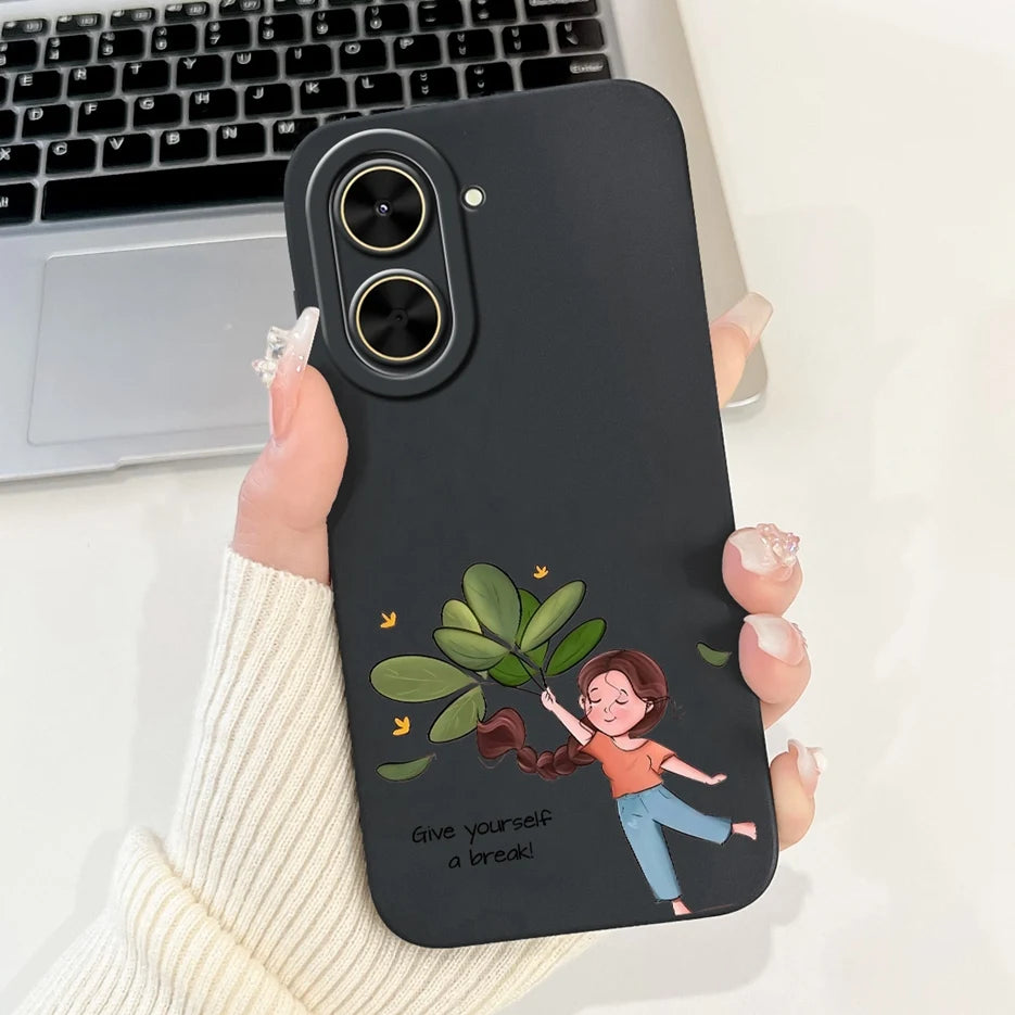 Capa para Xiaomi Redmi A5 4G PocoC71, nova capa moderna com pintura em tons de doce, capa de TPU macia e fosca para Xiaomi Poco C71 Redmi A5.
