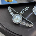 Elegant Women Watches Fashion Rhinestone Flowers Bracelet Ladies Quartz Wristwatch Reloj Mujer Girls Clock Gift