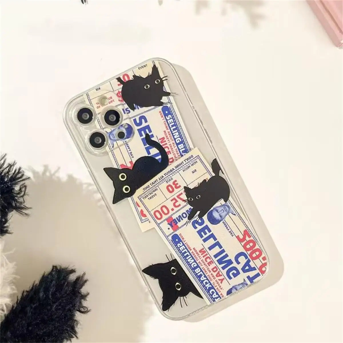 Capa para Samsung Galaxy A56 A55 A54 A35 A36 A26 A16 A15 A14 A34 A53 S25 S24 S23 Ultra Plus S20 S21 S24 FE com desenho fofo de gato