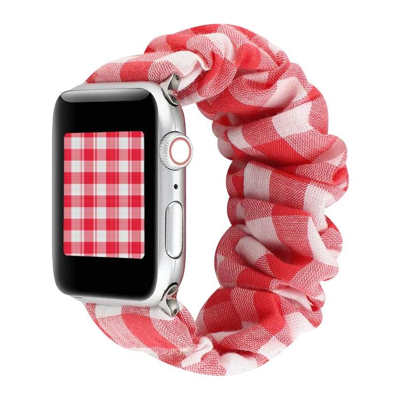 Hair Ring Creative strap For Apple Watch 38mm 40mm 41mm 42mm 44 45mm Elastic Fabric Watch band For iwatch Series 7 6 SE 5 4 3 2