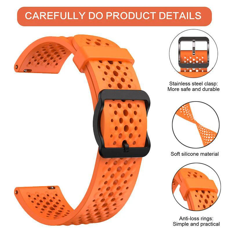 22mm Breathable Silicone Strap For OnePlus Watch 3 2 2R/OnePlus 46mm WatchBand For OPPO Watch 4Pro X X2/Realme Watch S2 2 3 3Pro