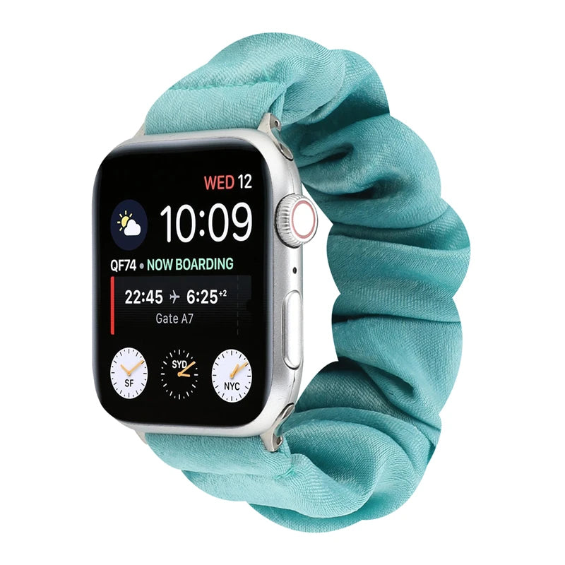 Hair Ring Creative strap For Apple Watch 38mm 40mm 41mm 42mm 44 45mm Elastic Fabric Watch band For iwatch Series 7 6 SE 5 4 3 2