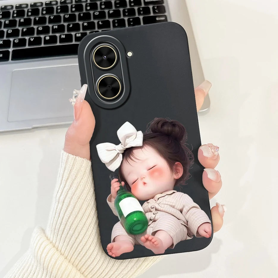 Capa para Xiaomi Redmi A5 4G PocoC71, nova capa moderna com pintura em tons de doce, capa de TPU macia e fosca para Xiaomi Poco C71 Redmi A5.