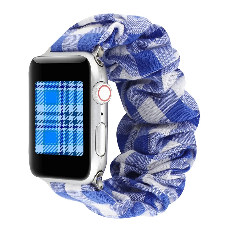 Hair Ring Creative strap For Apple Watch 38mm 40mm 41mm 42mm 44 45mm Elastic Fabric Watch band For iwatch Series 7 6 SE 5 4 3 2