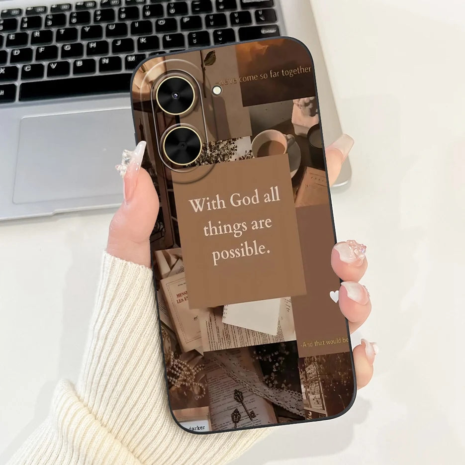 Capa para Xiaomi Redmi A5 4G PocoC71, nova capa moderna com pintura em tons de doce, capa de TPU macia e fosca para Xiaomi Poco C71 Redmi A5.