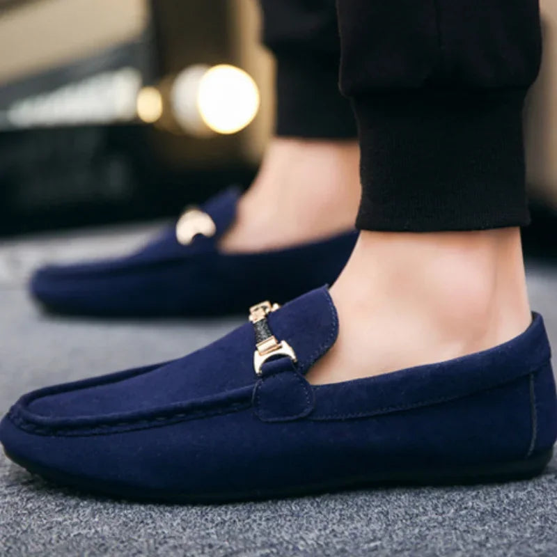 Sapatos casuais masculinos, macios e confortáveis, mocassins de condução, sapatos leves e planos para caminhada, sapatenis masculino