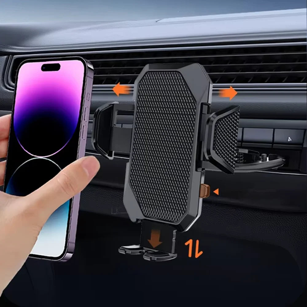 Novo suporte para celular veicular, compatível com e-commerce internacional, entrada para CD, trava automática e suporte para GPS.