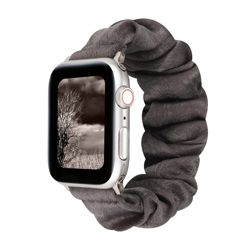 Hair Ring Creative strap For Apple Watch 38mm 40mm 41mm 42mm 44 45mm Elastic Fabric Watch band For iwatch Series 7 6 SE 5 4 3 2
