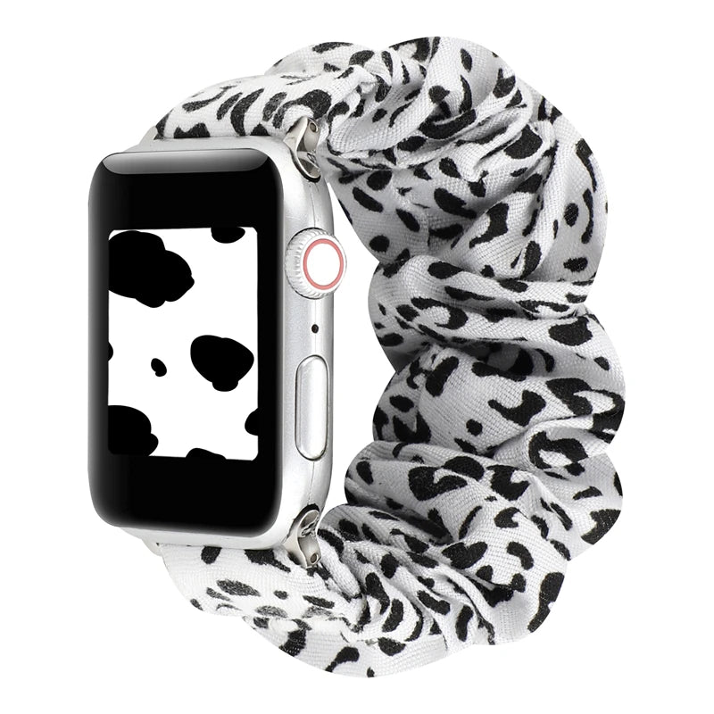 Hair Ring Creative strap For Apple Watch 38mm 40mm 41mm 42mm 44 45mm Elastic Fabric Watch band For iwatch Series 7 6 SE 5 4 3 2