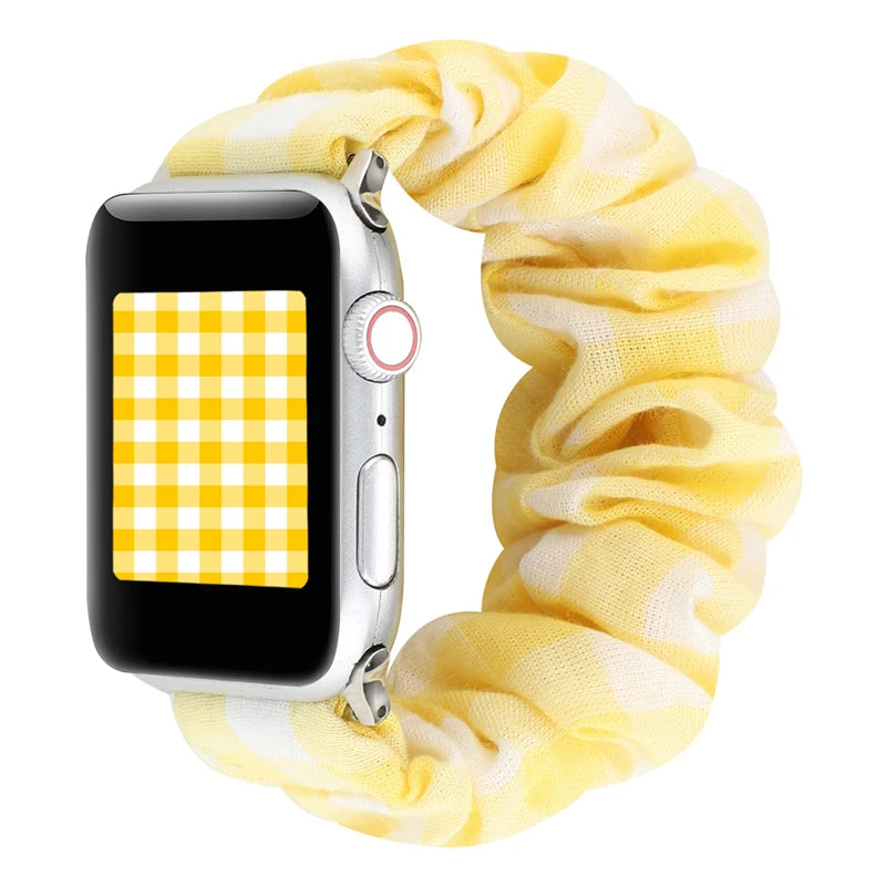 Hair Ring Creative strap For Apple Watch 38mm 40mm 41mm 42mm 44 45mm Elastic Fabric Watch band For iwatch Series 7 6 SE 5 4 3 2