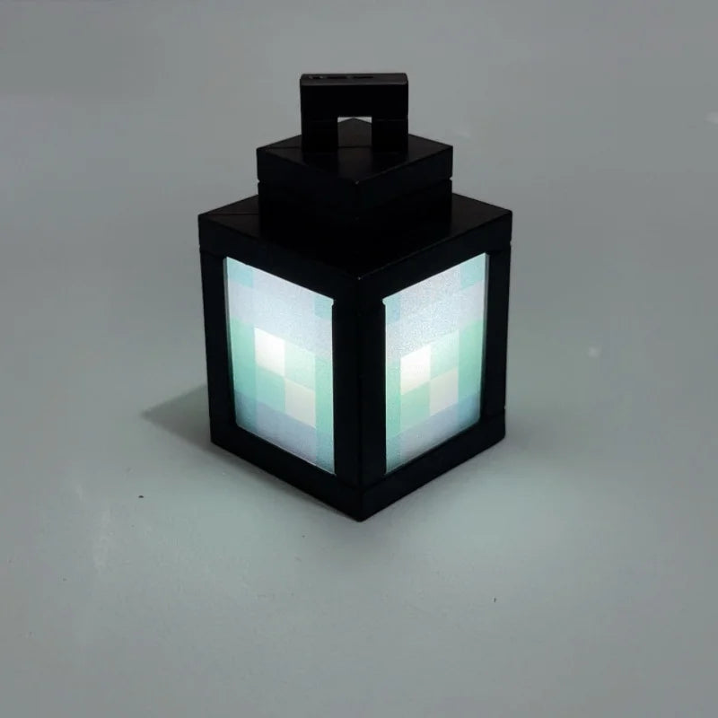 2026 Pixel Style Night Light Portable Lantern Tabletop Ornament 16 Colors RGB Remote DIY Interior Decoration Atmosphere Light
