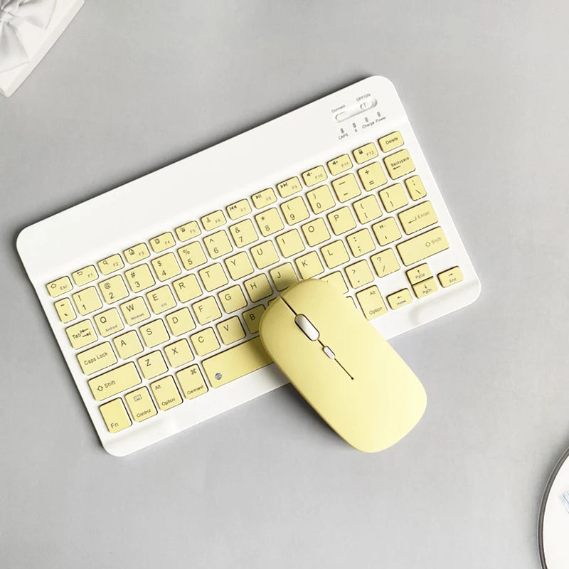 Teclado Bluetooth recarregável para tablet, celular e PC. Mini teclado sem fio portátil ultrafino de 10 polegadas para iPad e Xiaomi.