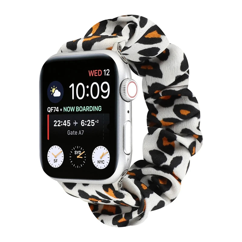 Hair Ring Creative strap For Apple Watch 38mm 40mm 41mm 42mm 44 45mm Elastic Fabric Watch band For iwatch Series 7 6 SE 5 4 3 2