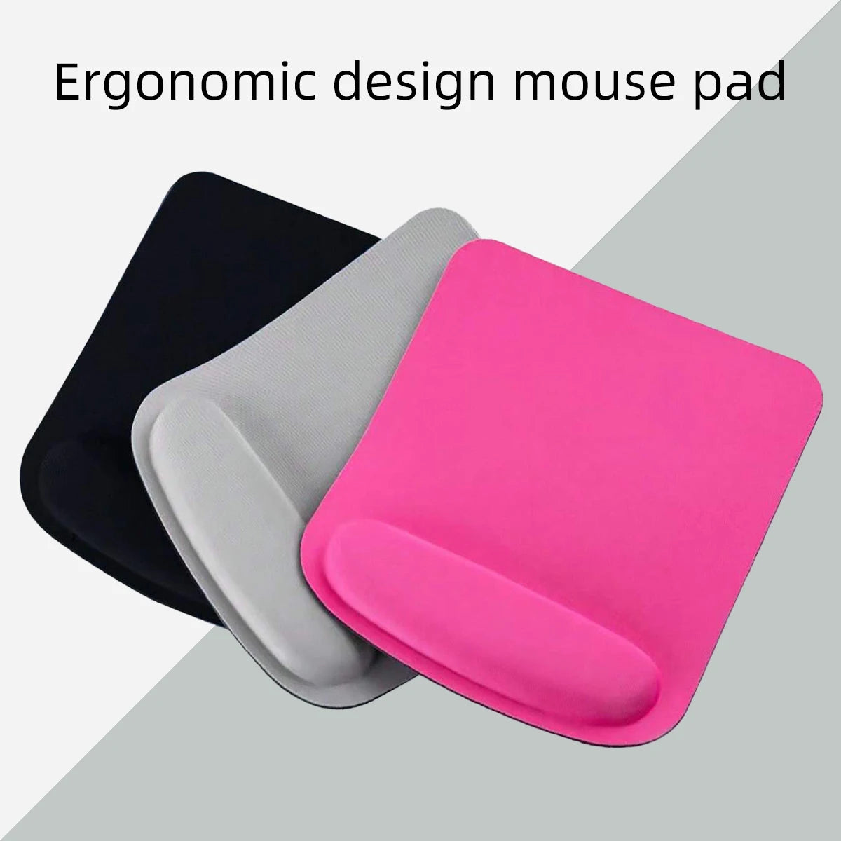 Mouse pad quadrado com apoio de pulso em EVA antiderrapante, macio e confortável para uso no escritório.