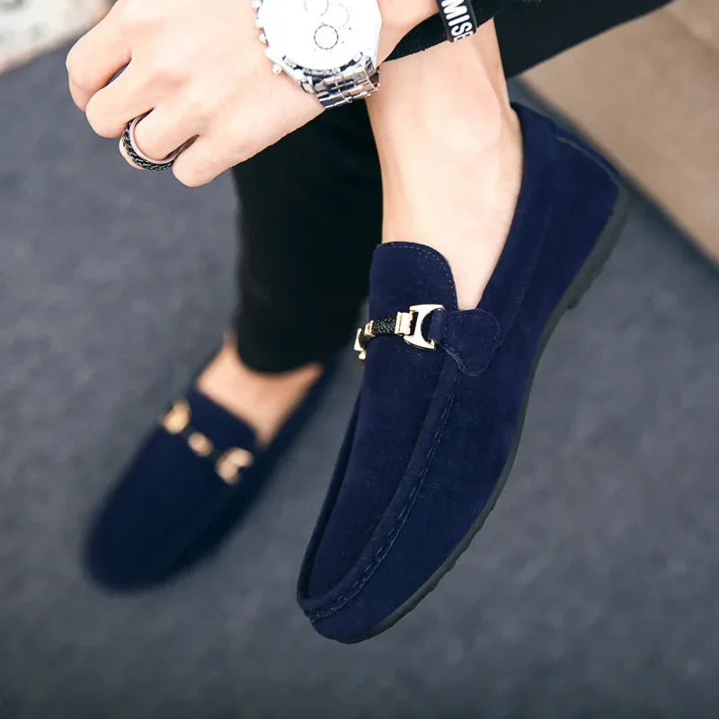 Sapatos casuais masculinos, macios e confortáveis, mocassins de condução, sapatos leves e planos para caminhada, sapatenis masculino