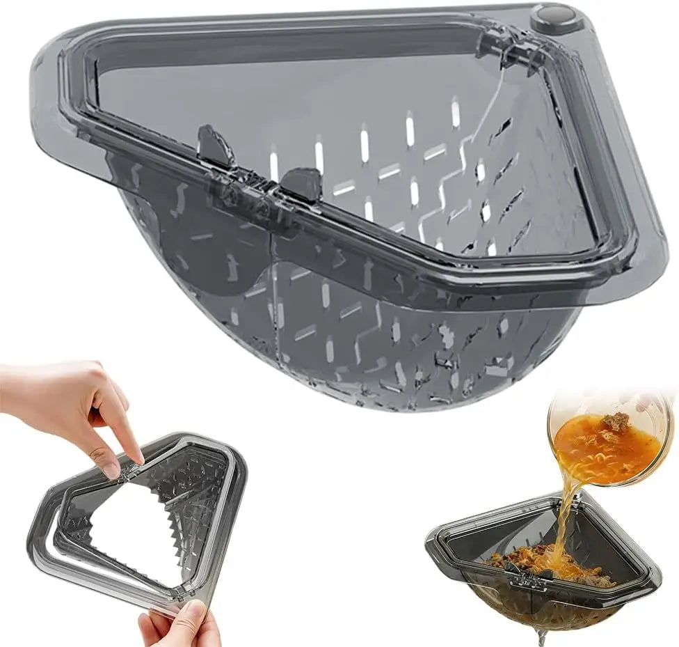 Kitchen Sink Drain Basket Fine Mesh Drain Rack Magnetic Drainage Basket Plastic Kitchen Corner Sink Strainer For Small Kitchens