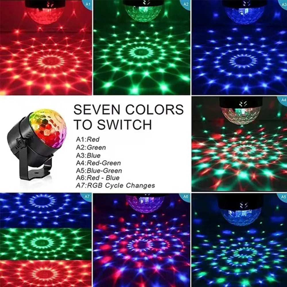 Disco Ball Light Party Lights USB Sound Activated DJ Dance Stage Light Colourful RGB Strobe Lamp for Karaoke Wedding Bar Decor