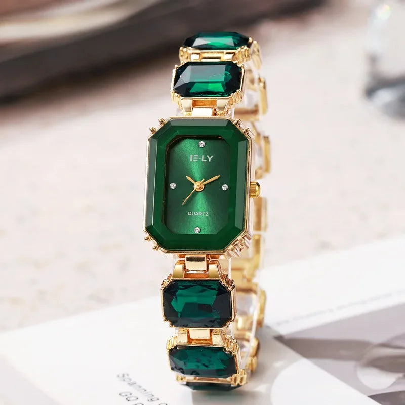 Relógio Feminino de Luxo com Diamantes e Pulseira Bracelete – Quartzo Fashion