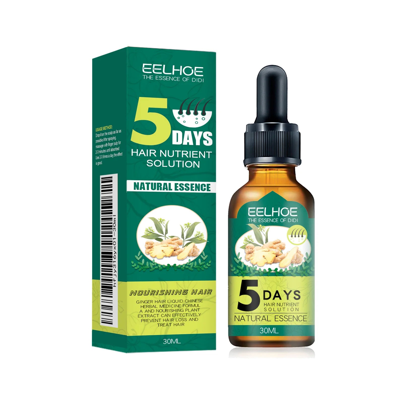Fast Effective Growth Hair Essential Oil 5 Day Ginger Prevent Hair Loss Scalp Treatment Thicker Hair Care Products For Men Women