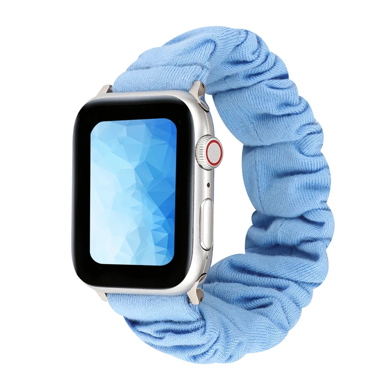 Hair Ring Creative strap For Apple Watch 38mm 40mm 41mm 42mm 44 45mm Elastic Fabric Watch band For iwatch Series 7 6 SE 5 4 3 2
