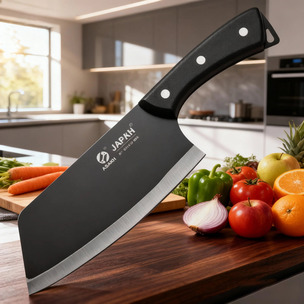 The stainless steel kitchen knife is a lightweight and sharp tool suitable for cutting vegetables meat and fruits in the kitchen