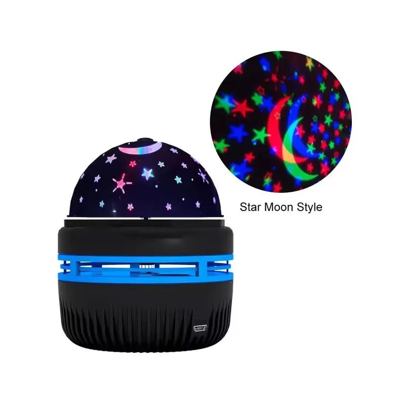 Projetor de céu estrelado LED colorido, bola mágica de luz galáctica, lua e estrelas, luz noturna, lâmpada de ambiente para quarto, decoração de casa