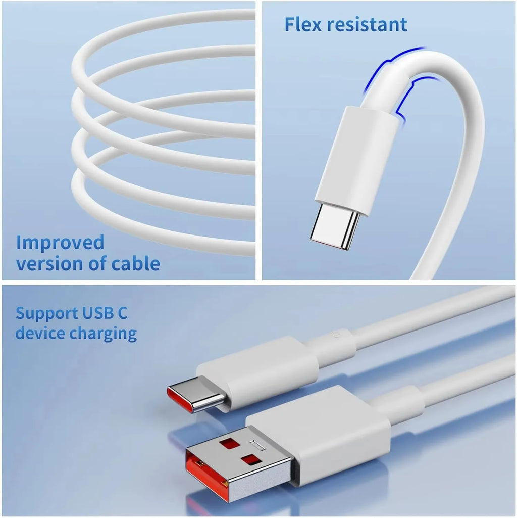 Carregador USB rápido de 120 W para Xiaomi 11 12 13 14 Redmi Note 11T 12 12T 13 14 Pro POCO F4 F5 X4 X5 X6 com cabo de carregamento turbo tipo C de 6 A