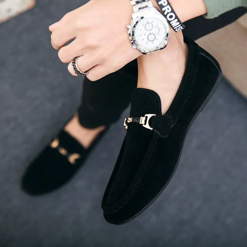 Sapatos casuais masculinos, macios e confortáveis, mocassins de condução, sapatos leves e planos para caminhada, sapatenis masculino