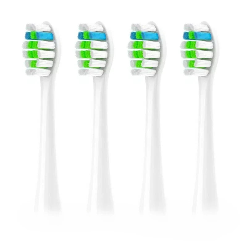 Conjunto de 4 cabeças para escova de dentes elétrica Fairywill P11 P10 P9 P80 T9 com cerdas DuPont, embalagem a vácuo, substituição para a escova elétrica FW-P80.