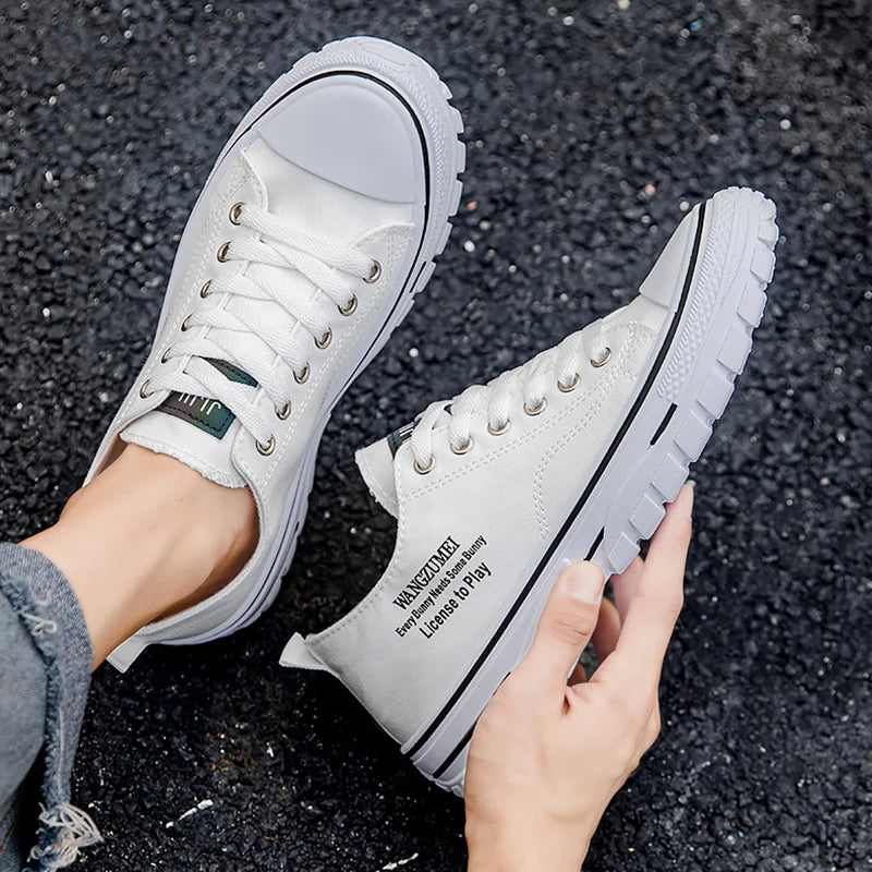 Shoes for Men Fashion Casual Canvas Mens Shoes Light Comfortable Walking Flats for Men Outdoor Tennis Sneakers Tenis Para Hombre