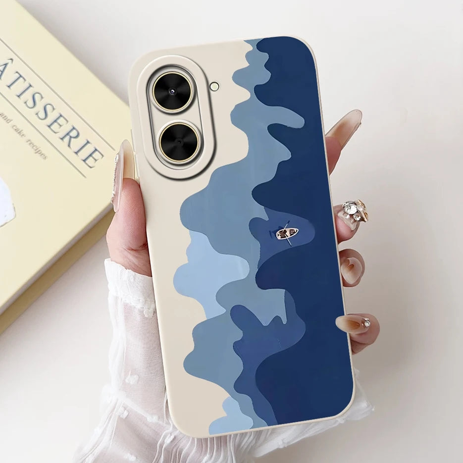 Capa para Xiaomi Redmi A5 4G PocoC71, nova capa moderna com pintura em tons de doce, capa de TPU macia e fosca para Xiaomi Poco C71 Redmi A5.
