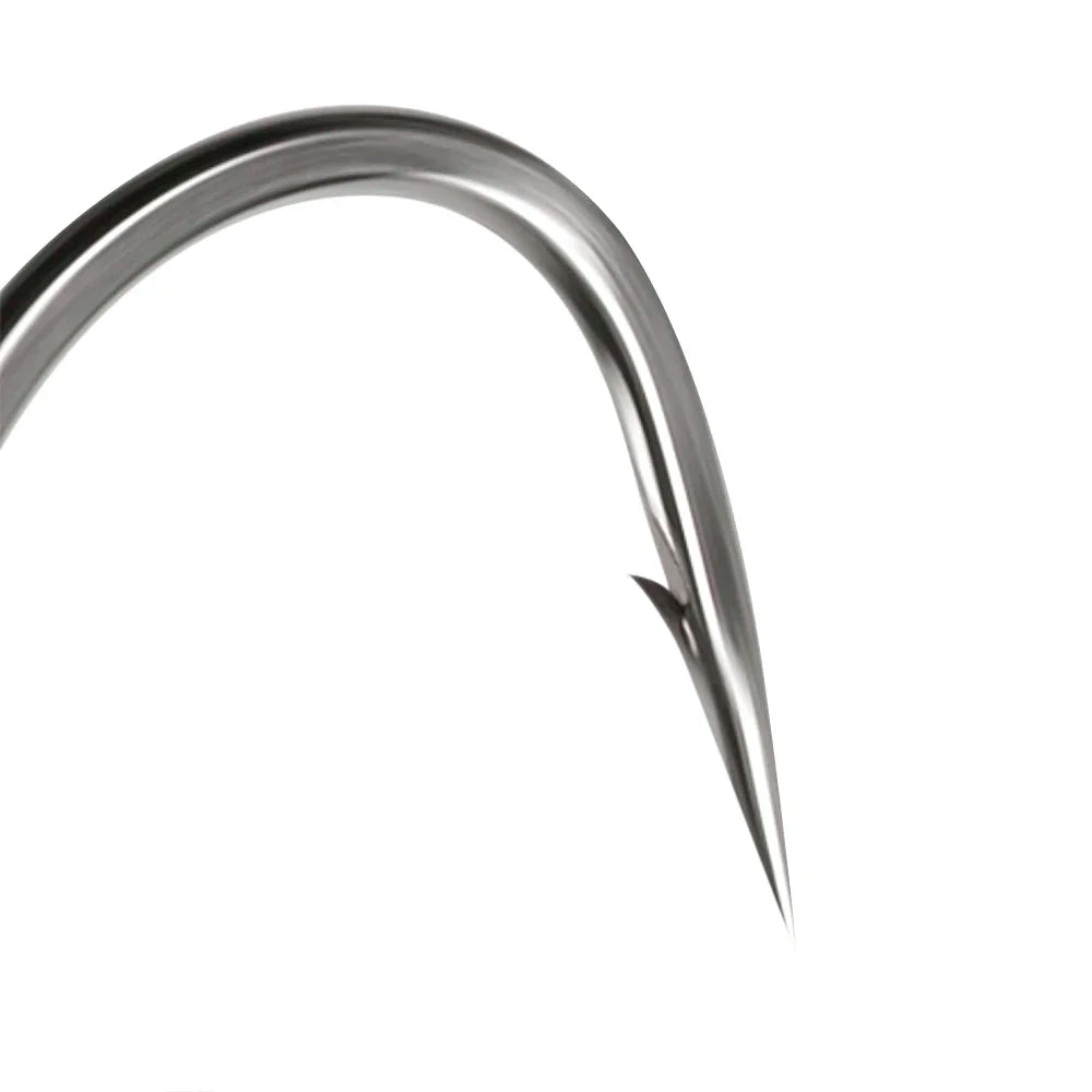 Conjunto de 10 anzóis de pesca com rolamento giratório, anzol circular simples, anzol de aço carbono de alta resistência com farpa para pesca de carpa, para uso em pesca marítima.