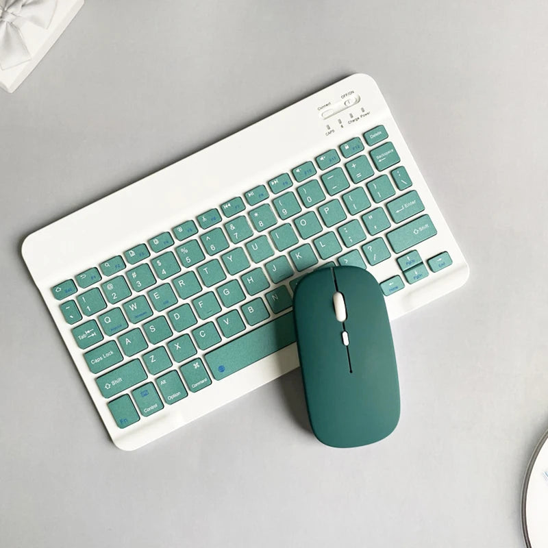 Teclado Bluetooth recarregável para tablet, celular e PC. Mini teclado sem fio portátil ultrafino de 10 polegadas para iPad e Xiaomi.