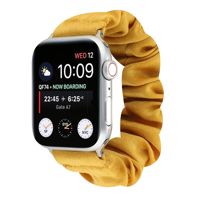 Hair Ring Creative strap For Apple Watch 38mm 40mm 41mm 42mm 44 45mm Elastic Fabric Watch band For iwatch Series 7 6 SE 5 4 3 2
