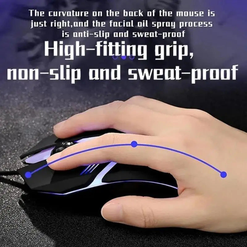 Mouse gamer com fio USB retroiluminado por LED, modelo 20251 PC ITLY M01, para desktop, laptop e computador de escritório.