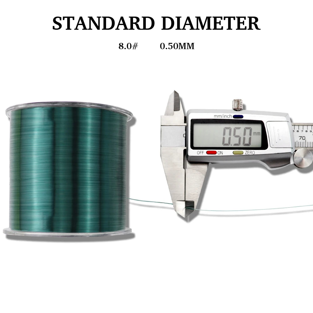 Linha de pesca HLUR 500m Super Strong Nylon Monofilamento de Alta Qualidade Resistente à Abrasão, Linha de Pesca Japonesa 4.4-28.6LB Fluorocarbono Afundante