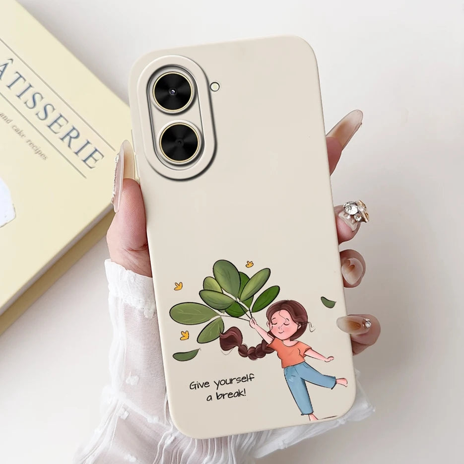 Capa para Xiaomi Redmi A5 4G PocoC71, nova capa moderna com pintura em tons de doce, capa de TPU macia e fosca para Xiaomi Poco C71 Redmi A5.